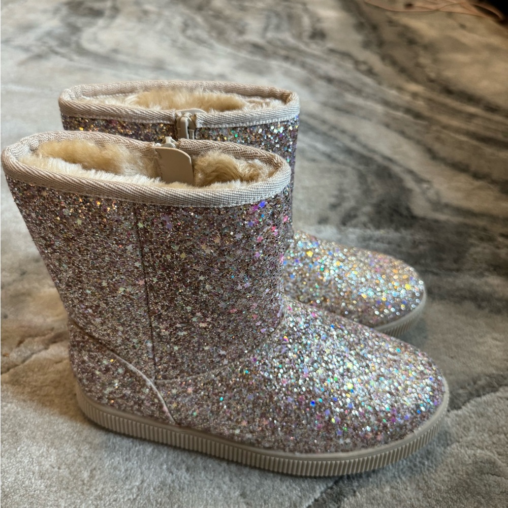 Cat & Jack Glittery Fur-lined Boots